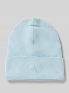 Czapki damskie - Czapka beanie z wyhaftowanym logo - miniaturka - grafika 1