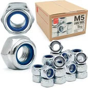 Śruby i nakrętki - Nakrętka samokontrująca M5 samohamowana z wkładką ocynk DIN 985 5kg - miniaturka - grafika 1