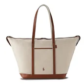 Torebki damskie - POLO RALPH LAUREN Canvas Shopper Bag 62 cm beżowy - miniaturka - grafika 1