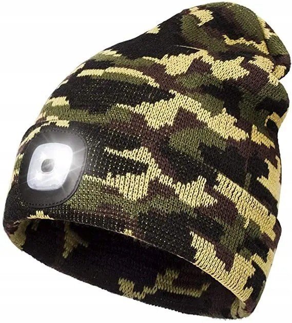 Czapka zimowa Z LAMPKĄ LED CAMO FORINT rozmiar uniwersalny MORO