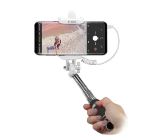 SBS Mini Jack 3,5mm Biały - Selfie stick - miniaturka - grafika 1
