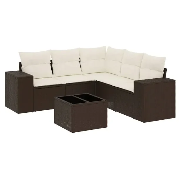 Zestaw mebli ogrodowych modułowych brązowy rattan PE, wymiary: 62x62x69 c