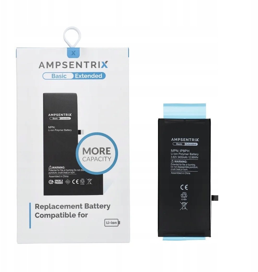 AmpSentrix Basic bateria do iPhone 8 Plus zwiększona pojemność