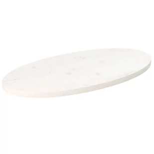 Blat stołu, biały, 80x40x2,5 cm, lite drewno sosnowe, owalny Lumarko! - Meble modułowe i akcesoria - miniaturka - grafika 1