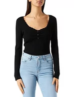 Swetry damskie - Morgan Damski sweter z cienką skalą - ML, Czarny, M - miniaturka - grafika 1