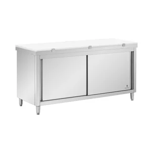 Royal Catering Stół roboczy z szafką ze stali nierdzewnej ECO 180 x 70 cm 500 kg deska do krojenia - Artykuły masarskie - miniaturka - grafika 1