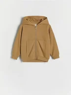 Bluzy dla chłopców - Reserved - Rozpinana bluza z kapturem - brązowy - miniaturka - grafika 1