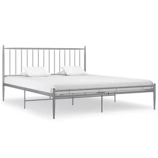 vidaXL Rama łóżka szara metalowa 200 x 200 cm 325029 - Łóżka - miniaturka - grafika 1