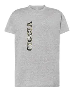 Koszulki i topy damskie - Koszulka dla Cioci Wojskowy Napis Prezent Szary melanż M - miniaturka - grafika 1