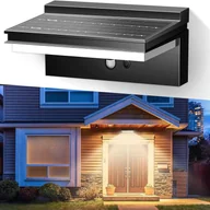 Lampy ogrodowe - Kinkiet solarny z czujnikiem ruchu, 3500K, wodoodporny IP65, do ogrodu/na podwórko - miniaturka - grafika 1