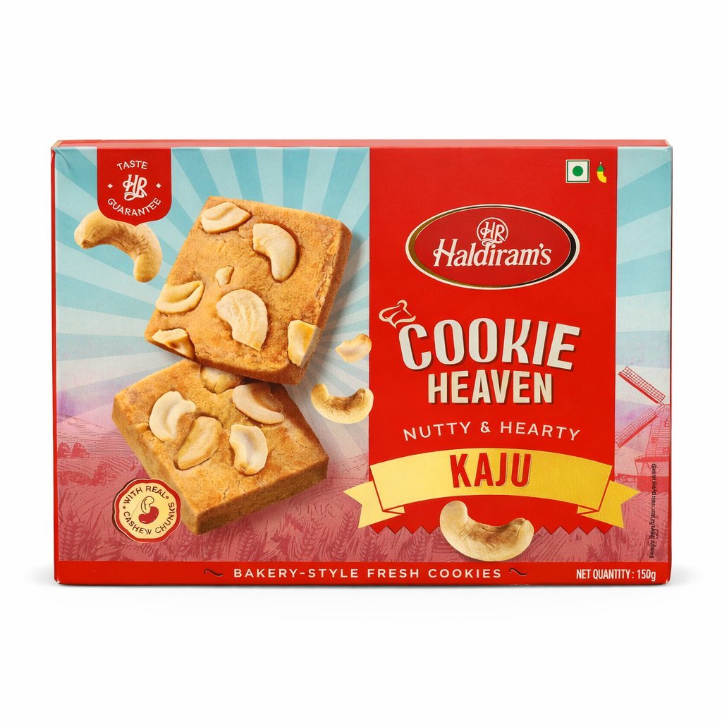 Ciastka z nerkowcami Haldiram's Kaju 150g - smak nerkowców kruche ciastka
