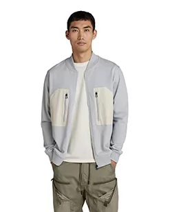 G-STAR RAW Męski T-shirt Tweeter Bomber Zip Ls, szary (magnez D136-1328), XL - Koszulki męskie - miniaturka - grafika 1