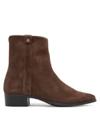 Botki damskie - Tommy Hilfiger Botki Pointy Zip Bootie FW0FW08981 Brązowy - miniaturka - grafika 1