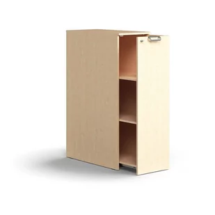 Zamykana szafka boczna QBUS, prawa z uchwytem, 1250x400x800 mm, brzoza - Szafki biurowe - miniaturka - grafika 1