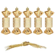 Bombki - Springos Bombki choinkowe 5 szt ozdoby świąteczne zestaw cukierki 8cm złoty UNIWERSALNY 30109-uniw - miniaturka - grafika 1
