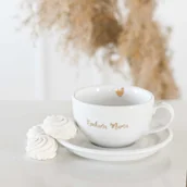 Filiżanki - Filiżanka 250 ml ze spodkiem - Kochana Mama ZŁOTY NAPIS - miniaturka - grafika 1