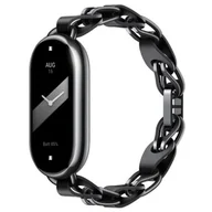 Akcesoria do smartwatchy - Xiaomi | Smart Band 8 Chain Strap | Fits wrists 135-200 mm | Black | Stainless steel, calfskin leather | Wrist strap for activity tracker - chain - miniaturka - grafika 1