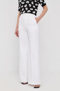 Spodnie damskie - RED Valentino spodnie damskie kolor biały szerokie high waist - grafika 1