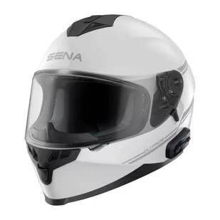 Sena Outride kask motocyklowy z certyfikatem ECE ze zintegrowanym interkomem Bluetooth i połączeniem ze smartfonem (biały, S) - Akcesoria motocyklowe - miniaturka - grafika 1