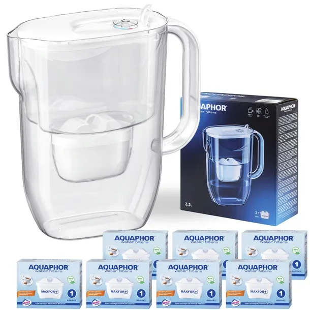 Dzbanek filtrujący wodę Aquaphor Fresh 3,2L biały z 7 wkładami Maxfor+