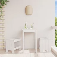 Fotele i krzesła ogrodowe - vidaXL Stołki ogrodowe, 2 szt, białe, 40x36x45 cm, lite drewno sosnowe - miniaturka - grafika 1