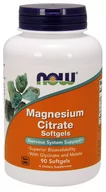 Witaminy i minerały - NOW Foods - Cytrynian Magnezu, Magnesium Citrate, 90 kapsułek miękkich - miniaturka - grafika 1