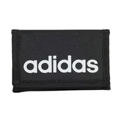 Portfele - PORTFEL SPORTOWY WALLET ADIDAS LINEAR ROZKŁADANY NA RZEP CZARNY JE8346 - miniaturka - grafika 1