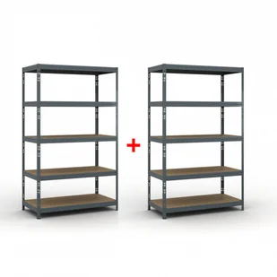 B2B Partner Regał półkowy 2000 x 1200 x 400 mm, nośność 280 kg 1+1 GRATIS 540049 - Regały biurowe - miniaturka - grafika 1