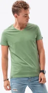 Koszulki męskie - Ombre T-shirt męski bawełniany basic S1369 - zielony S - miniaturka - grafika 1