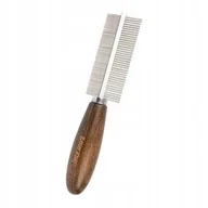 Szczotki i furminatory - Ekskluzywny grzebie� dwustronny,dla zwierz�t, z metalow� nasad�, drewno bukowe, 38/65 pin�w, wym.4x18,8cm - miniaturka - grafika 1