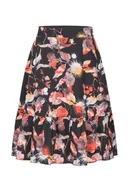 Spódnice - Rozkloszowana SPÓDNICA W KWIATY z falbaną M - miniaturka - grafika 1