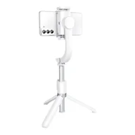 Selfie stick - Zestaw / uchwyt selfie z pilotem na bluetooth tripod GIMBAL stabilizator biały SSTR-L08 - miniaturka - grafika 1