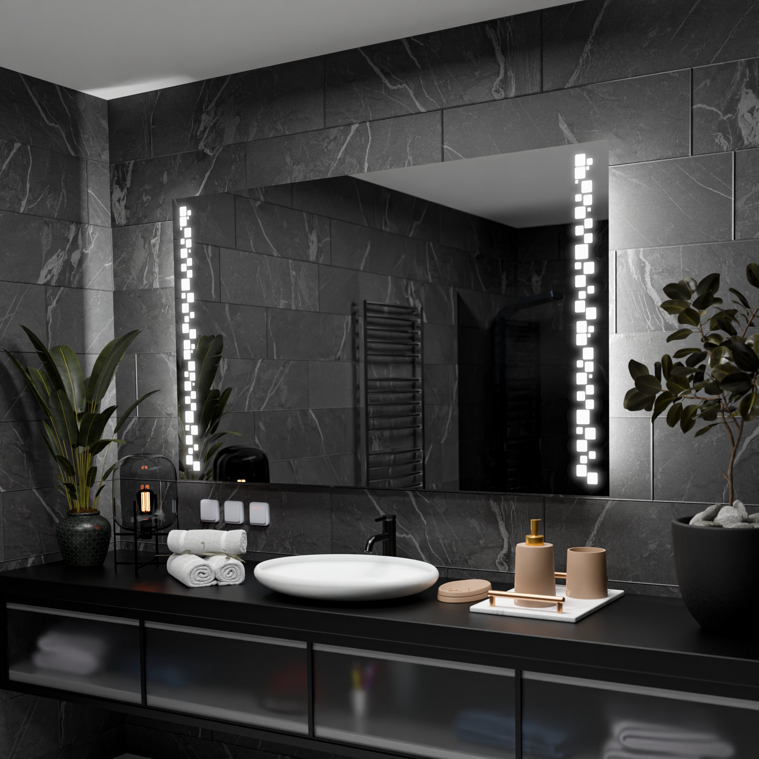 Prostokątne lustro łazienkowe z podświetleniem LED - Detroit - 160x80cm