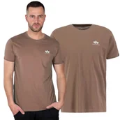 Odzież taktyczna i umundurowanie - Alpha Industries Koszulka Small Logo Basic 188505 183 - Taupe - miniaturka - grafika 1