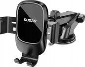 Uchwyty samochodowe do telefonów - Uchwyt na smartfona Dudao F5N+ z przyssawką, grawitacyjny - czarny - miniaturka - grafika 1