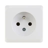 Wyłączniki światła i elektryczne - Schneider Electric Gniazdo pojedyncze 2P + Z PRIMA biały - miniaturka - grafika 1