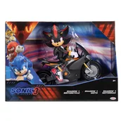 Figurki dla dzieci - sonic 3 the hedgehog figurka shadow + czarny motocykl zestaw ruchome koła - miniaturka - grafika 1