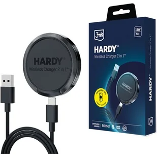3mk Hardy Wireless Charger 2in1 15W Czarny - Ładowarki do telefonów - miniaturka - grafika 1