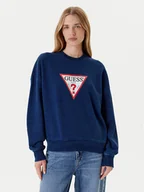 Bluzy damskie - Guess Jeans Bluza W5YQ12 KCXQ1 Granatowy Oversize - miniaturka - grafika 1