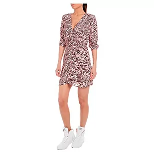 Replay Sukienka damska W9028, 010 różowa/ciemnobrązowa, XL, 010 różowy/ciemny brąz, XL - Sukienki - miniaturka - grafika 1