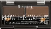 Cienie do powiek - Rimmel Brow This Way zestaw 003 Dark Brown - miniaturka - grafika 1