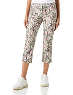 Spodnie damskie - GERRY WEBER Edition Damskie spodnie letnie, zielone/fioletowe/różowe, z nadrukiem, 34R, Zielony/liliowy/różowy nadruk, 34 - miniaturka - grafika 1