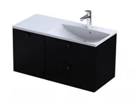 Szafki łazienkowe - Oristo Szafka wisząca SIENA 100 cm z umywalką AMELIA, PRAWA CZARNY MAT OR45-SD2S-60-8 + OR45-SN1S-40-8 + UME-AM-100-92-P - miniaturka - grafika 1