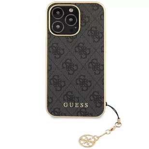 Guess GUHCP14LGF4GGR iPhone 14 Pro 6,1" szary/grey hardcase 4G Charms Collection - Etui i futerały do telefonów - miniaturka - grafika 3