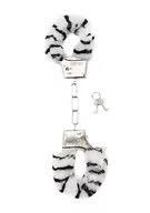 Akcesoria BDSM - Boss Of Toys Furry Handcuffs - Zebra 36-SHT255ZEB - miniaturka - grafika 1