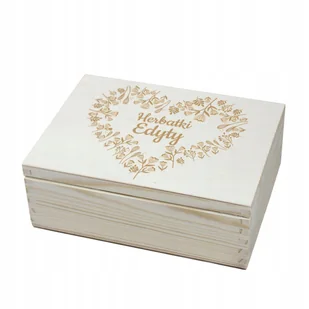 Pudełko na herbatę z grawerem herbaciarka z sercem i imieniem - Pojemniki kuchenne Pudełko na herbatę z grawerem herbaciarka z sercem i imieniem - Pojemniki kuchenne - miniaturka - grafika 1