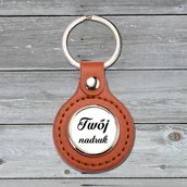 Breloki - Brelok z brązowej skóry i metalu z Twoim zdjęciem - miniaturka - grafika 1