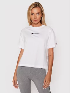 Koszulki i topy damskie - Champion T-Shirt Script Logo 114474 Biały Regular Fit - grafika 1