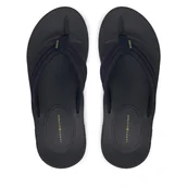 Klapki i japonki męskie - Japonki Tommy Hilfiger Molded Hilfiger Lth Beach Sandal FM0FM05802 Granatowy - miniaturka - grafika 1