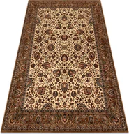 Dywany - Dywan wełniany KASHQAI 4362 103 Kwiaty, ramka beż / bordo beżowy 120x170 cm - miniaturka - grafika 1